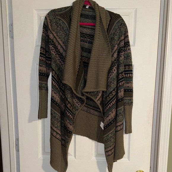 Kensie Brown and Pink Patterned Cardigan - Picture 1 of 3